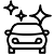 Icon mit einem funkelnden Auto.